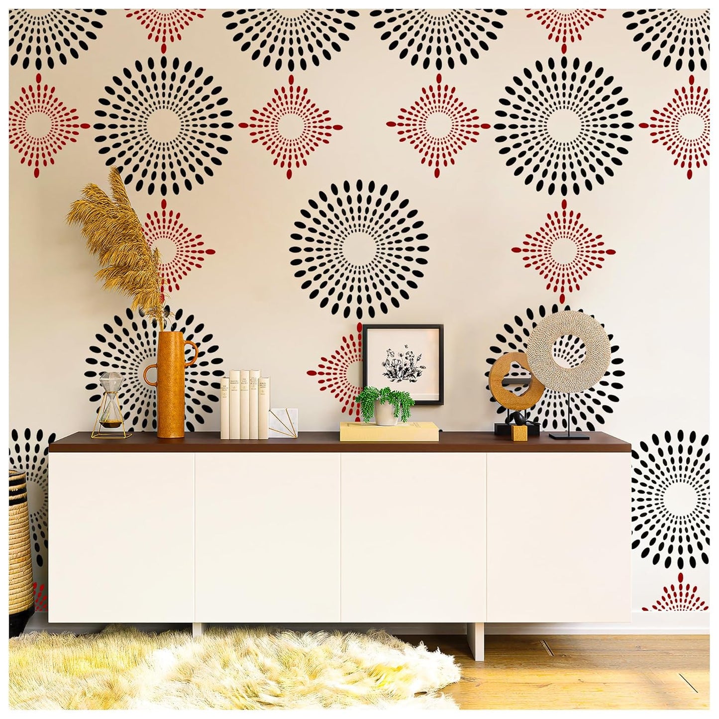 Stencils for Wall Painting (Size 41 X 61 cm) Circular Design