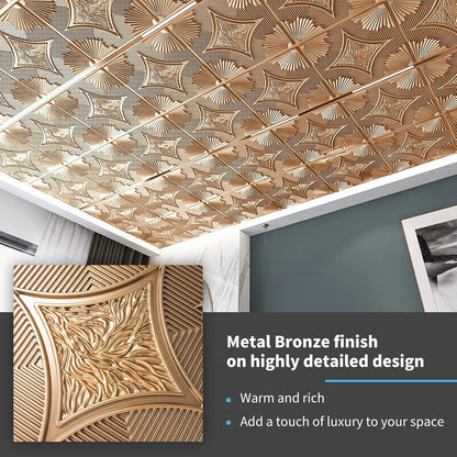 Bronze Wainscoting Design 3D Ceiling Panel 1
