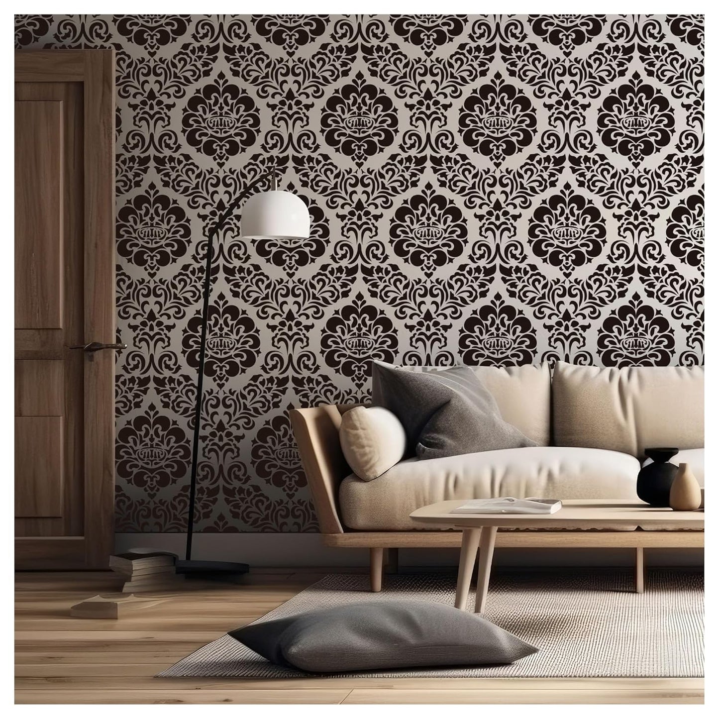 Stencils for Wall Painting (Size 61 X 76 cm) Fidelity Damask