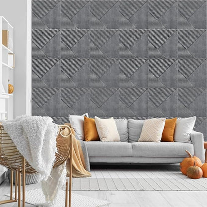 3D Wall Panels for Home Decor PVC Stripe Design 50X50 cm