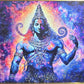 Crystal Painting for Wall Decoration with Golden Frame, Size- 61 X 91 Cm- Crystal Shiva