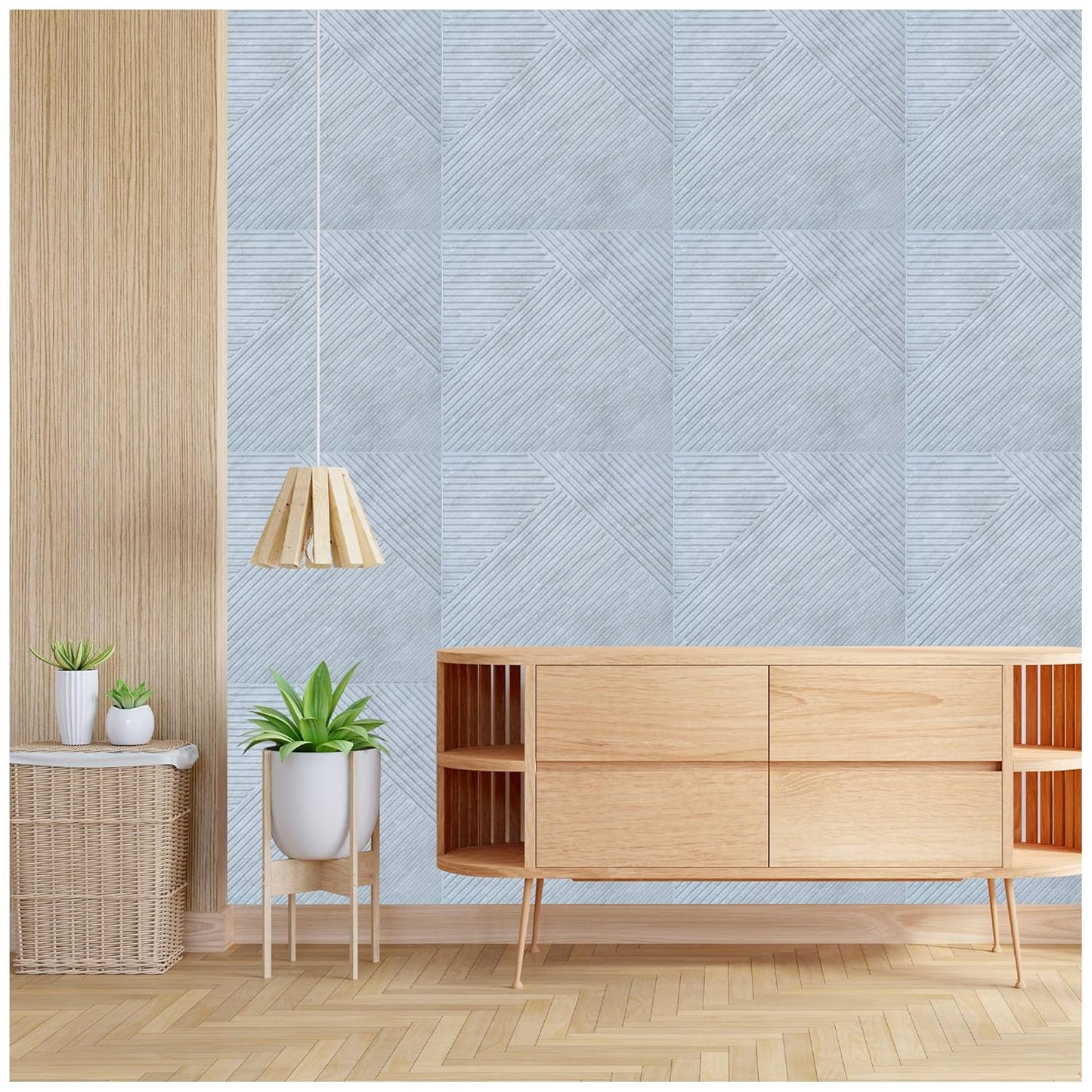 3D Self-Adhesive Wall Panels-Marble Stripe White(12Pc)