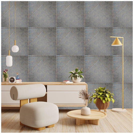 3D Self-Adhesive Wall Panels-(40Pc)Nexa Grey Stripe