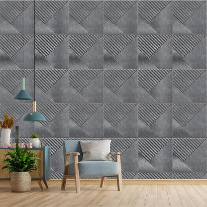 3D Wall Panels for Home Decor PVC Stripe Design 50X50 cm