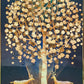 Crystal Painting for Wall Decoration with Golden Frame, Size 40 X 61 Cm-  Crystal Golden Tree