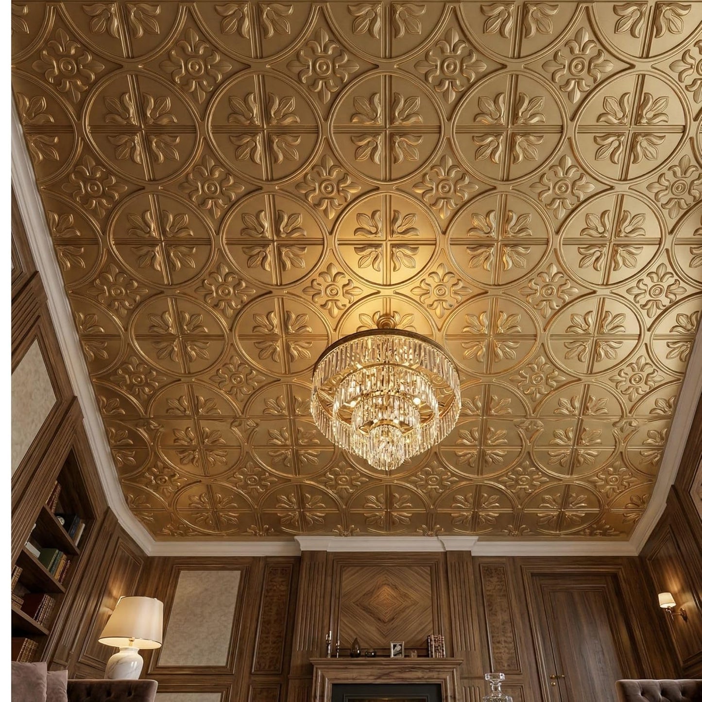 Modern PVC False Ceiling 60x60 cm - 4 Sq Ft Coverage- D213 Royal Finish