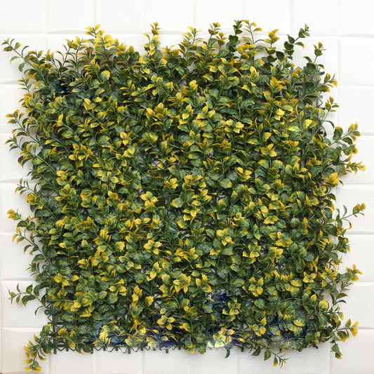 Artificial Vertical Wall Mat for Indoor & Outdoor Walls (Size- 50 cm x 50 cm), Light Green and Yellow