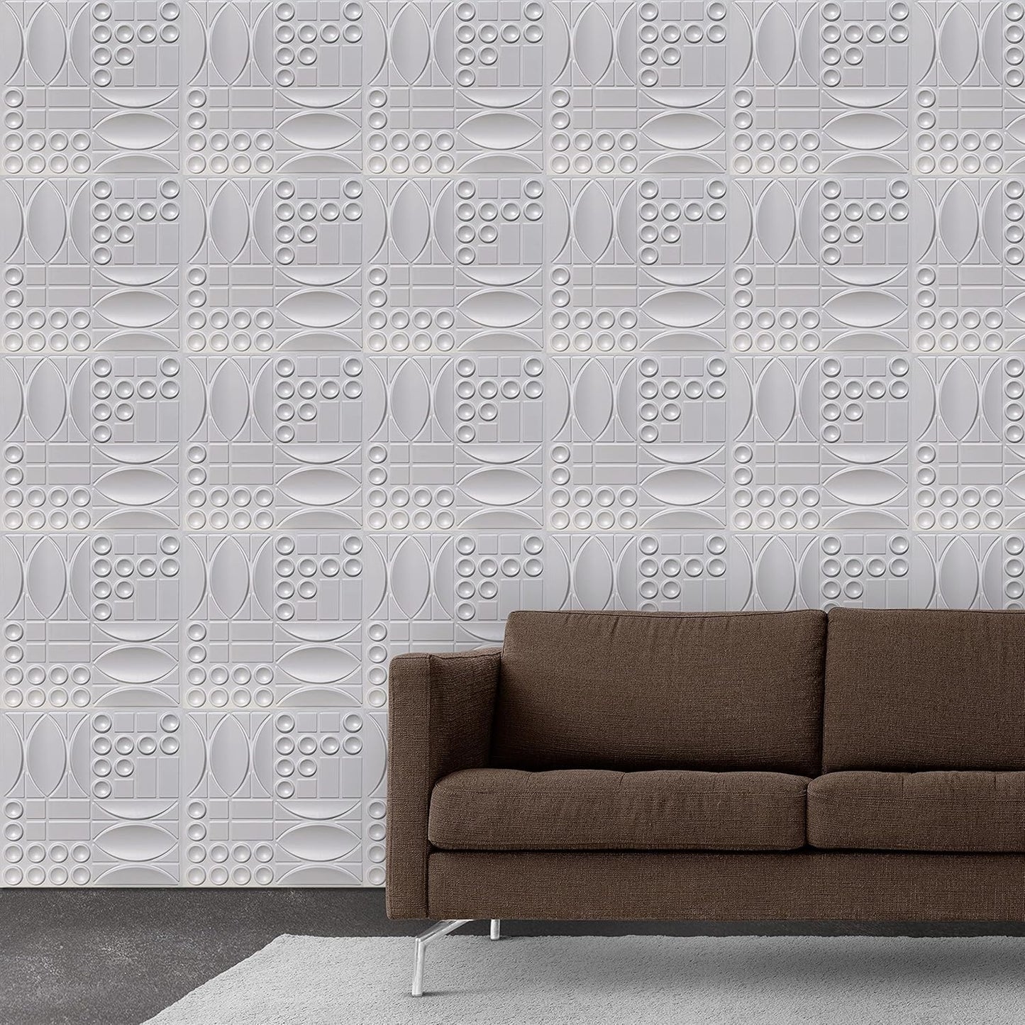 3D PVC Wall Panel, Multi Design White(12Pc)