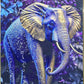 Crystal Painting for Wall Decoration with Golden Frame, Size 40 X 61 Cm-  Crystal Elephant