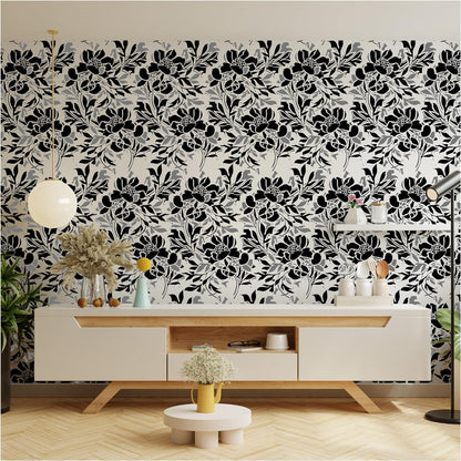 wall stencil bamboo design 