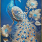 Crystal Painting for Wall Decoration with Golden Frame, Size 40 X 61 Cm- Crystal Peacock