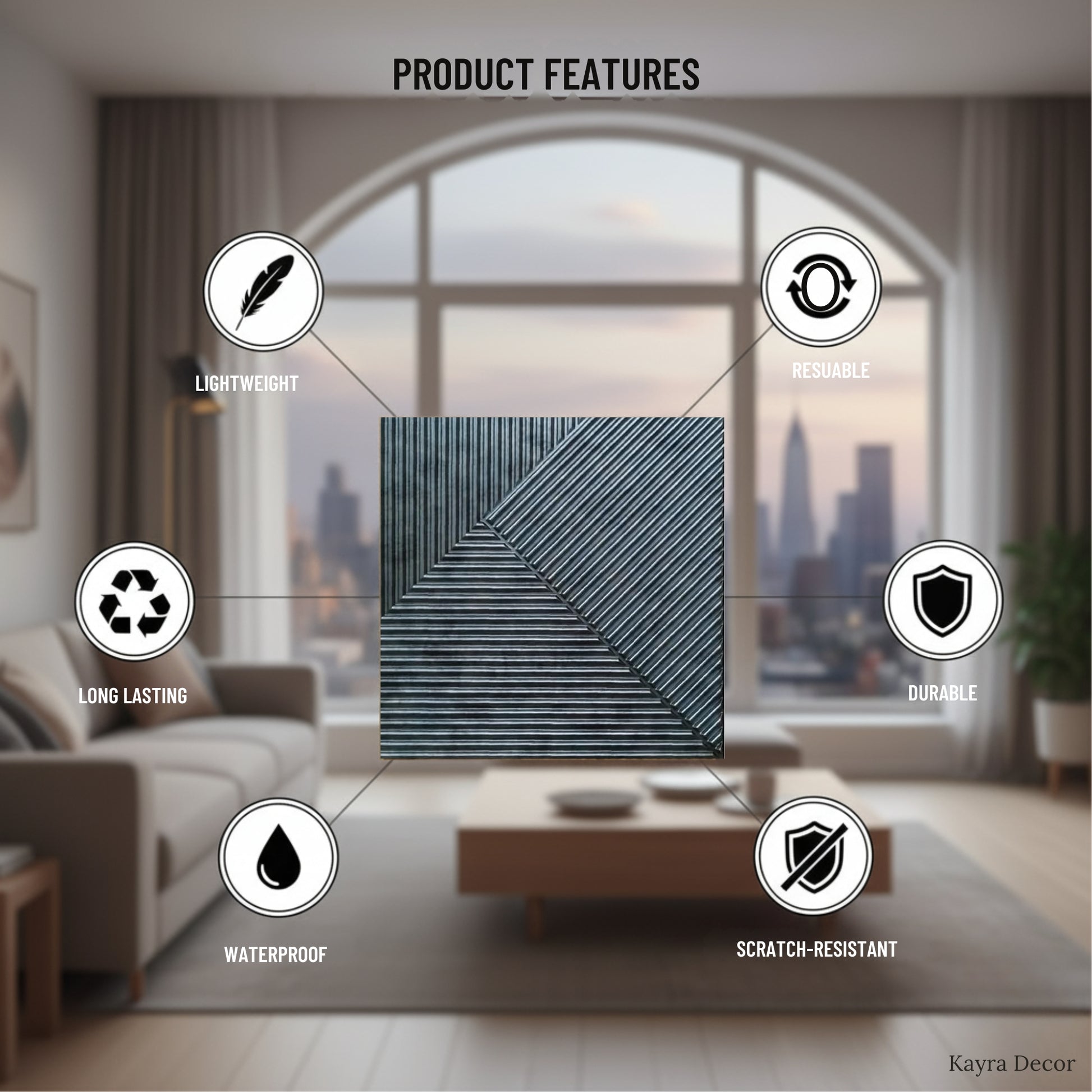 Bronze Rust 3D Wall Panels Stripe Design