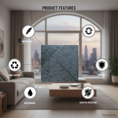 Bronze Rust 3D Wall Panels Stripe Design