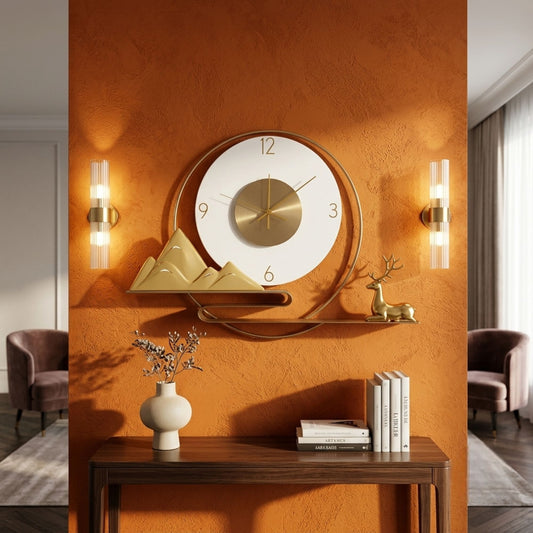 Relife Metal Wall Clock Antique Decorative Size- 62X42X1 cm | Sitting Deer