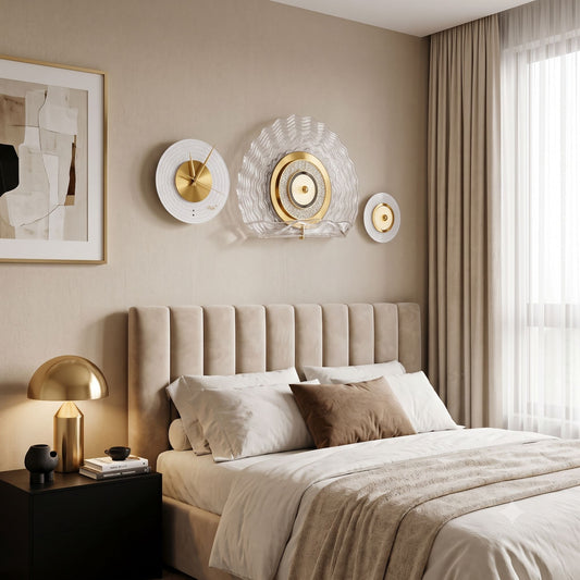 Relife Metal Wall Clock Antique Decorative Size- 50X41.5 / 24X24 cm | Gold White