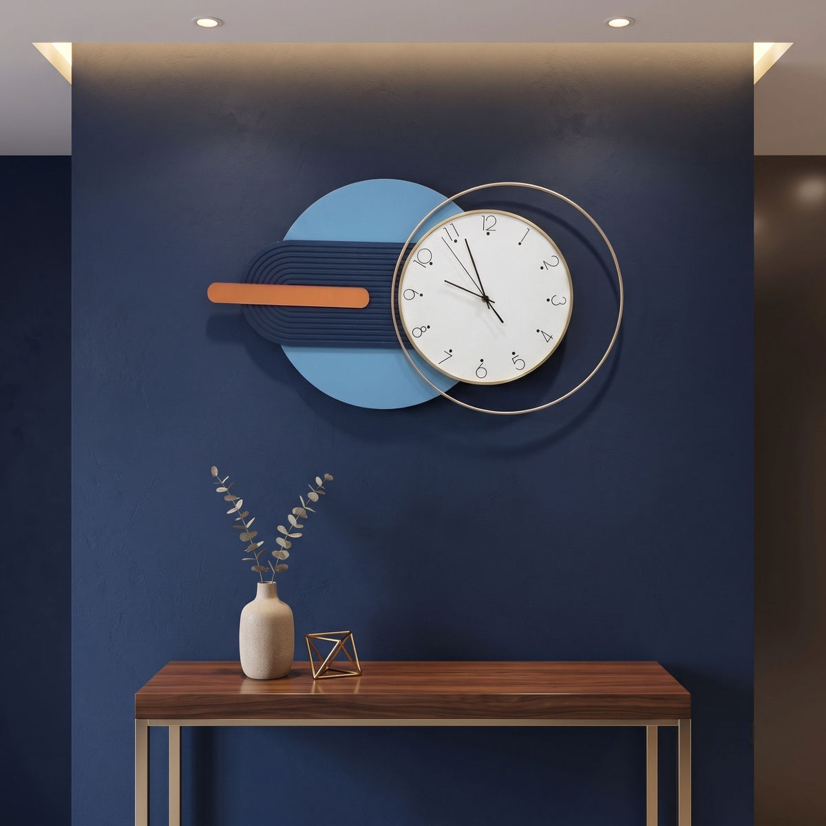 Relife Metal Wall Clock Antique Decorative | Blue Ring