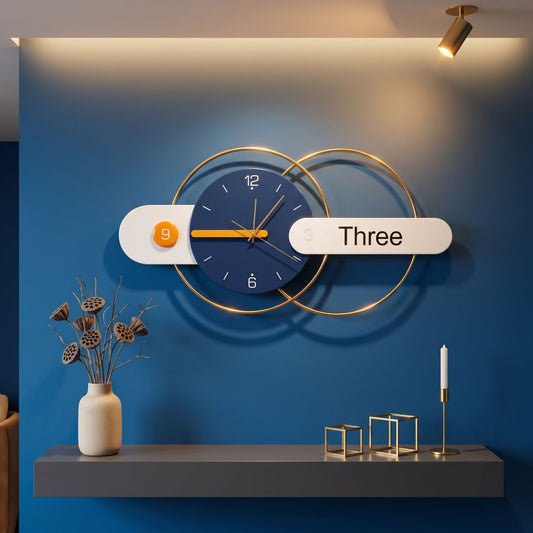 Relife Metal Wall Clock Antique Decorative | Blue Three