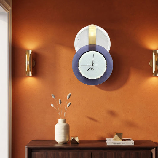 Relife Metal Wall Clock Antique Decorative Size- 60X40X6 cm | Purple