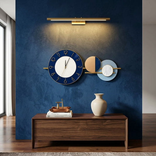 Relife Metal Wall Clock Antique Decorative Size- 90X38X5 cm | Blue