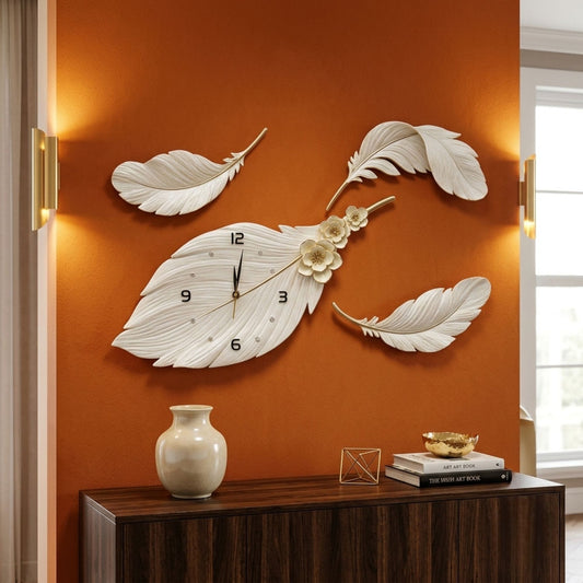 Relife Metal Wall Clock Antique Decorative Size- 80X33X43 cm | Feather