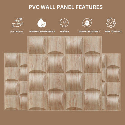 Beechwood Block Design 3D Wall Panel View-2