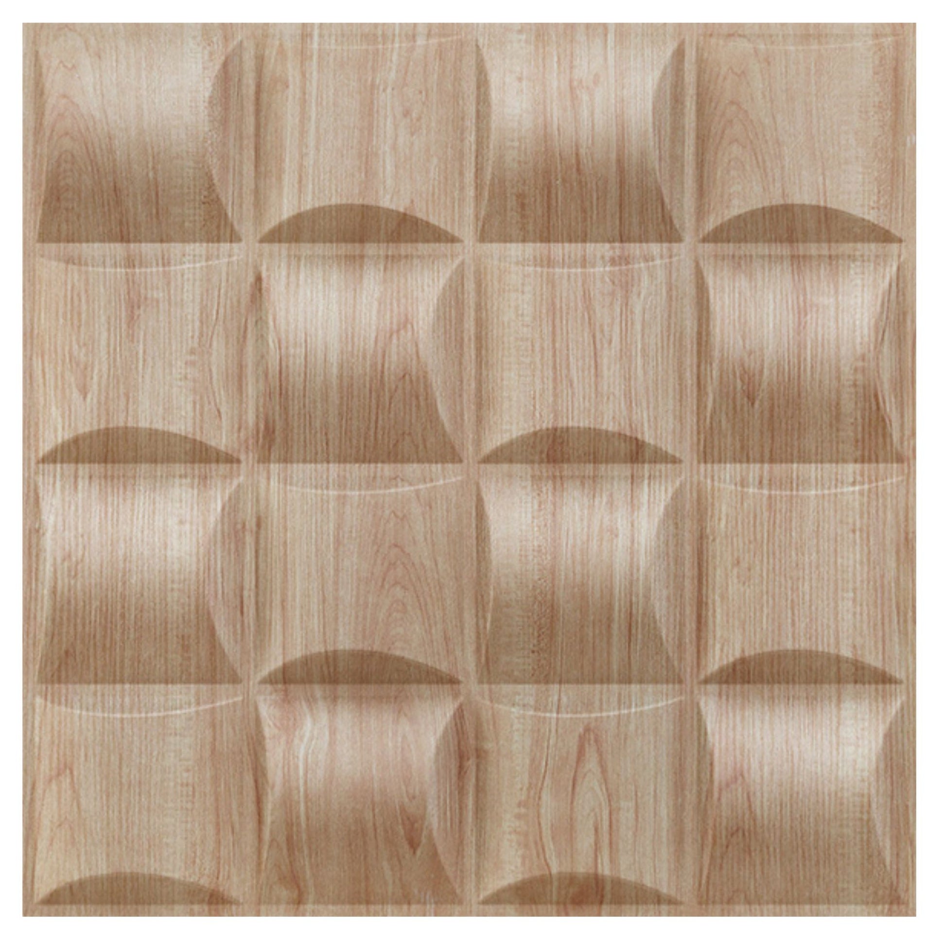 Beechwood Block Design 3D Wall Panel View