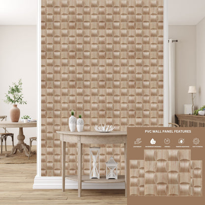 Beechwood Block Design 3D Wall Panel View-3