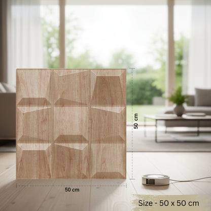 Beech Wood Cubical Design 3D Wall Panels View-4