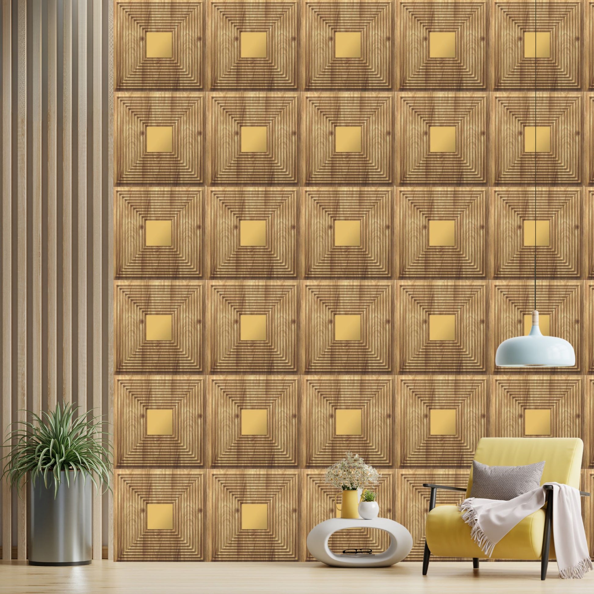 Beech Wood - Gold Self Adhesive Panels Line Design