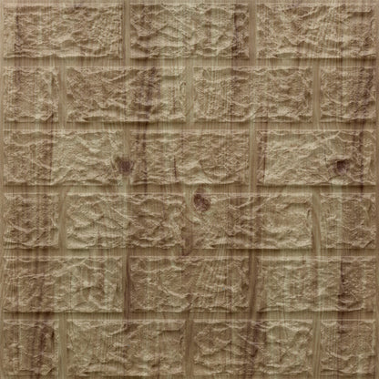 Beech Wood Self Adhesive 3D Panels Brick Design