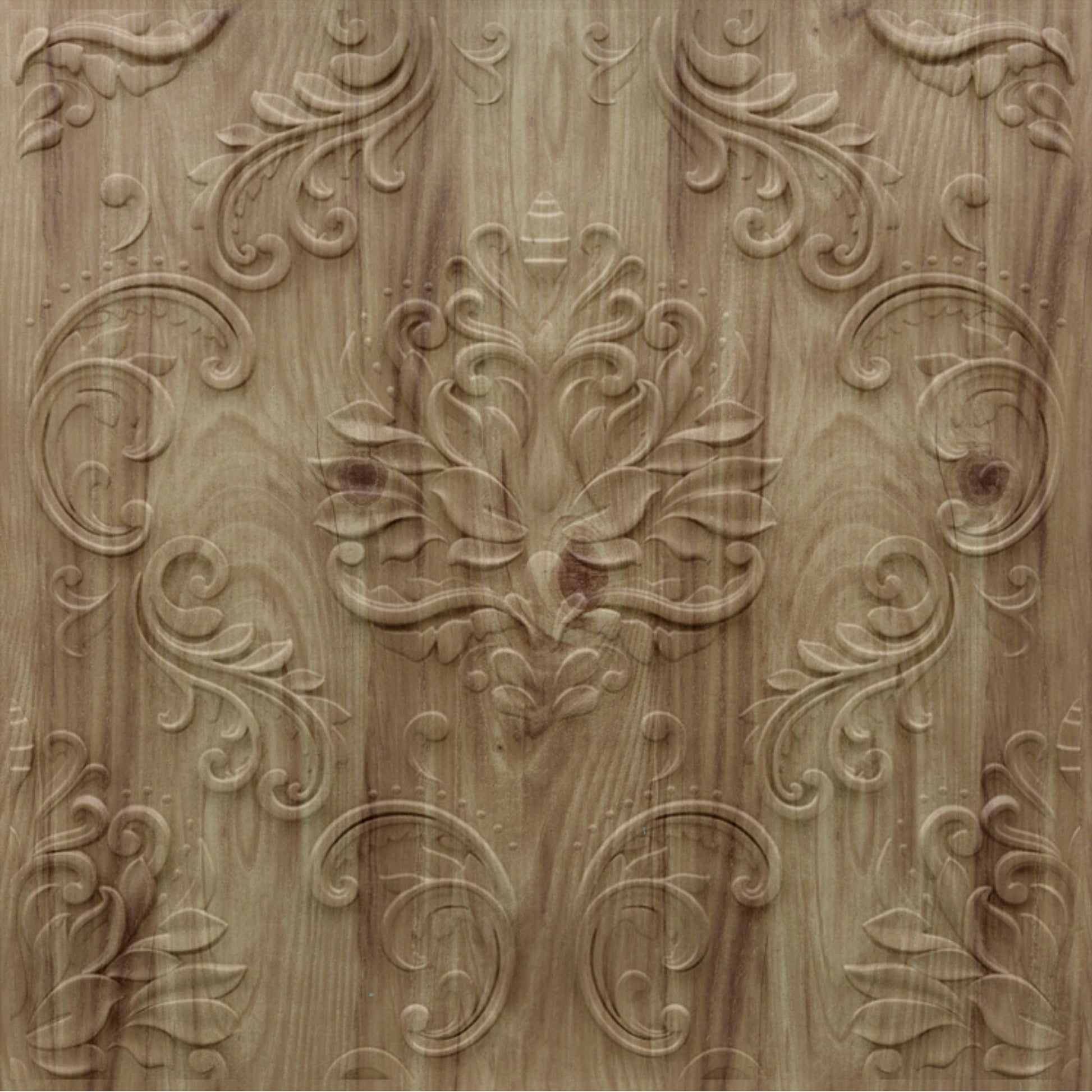 Beech Wood Self Adhesive Panels Damask Design
