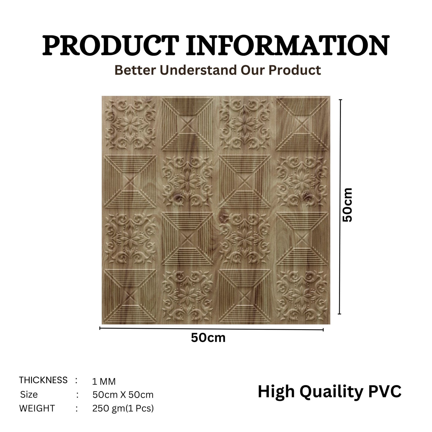 Beech Wood Self Adhesive Wall Panels Flower Design