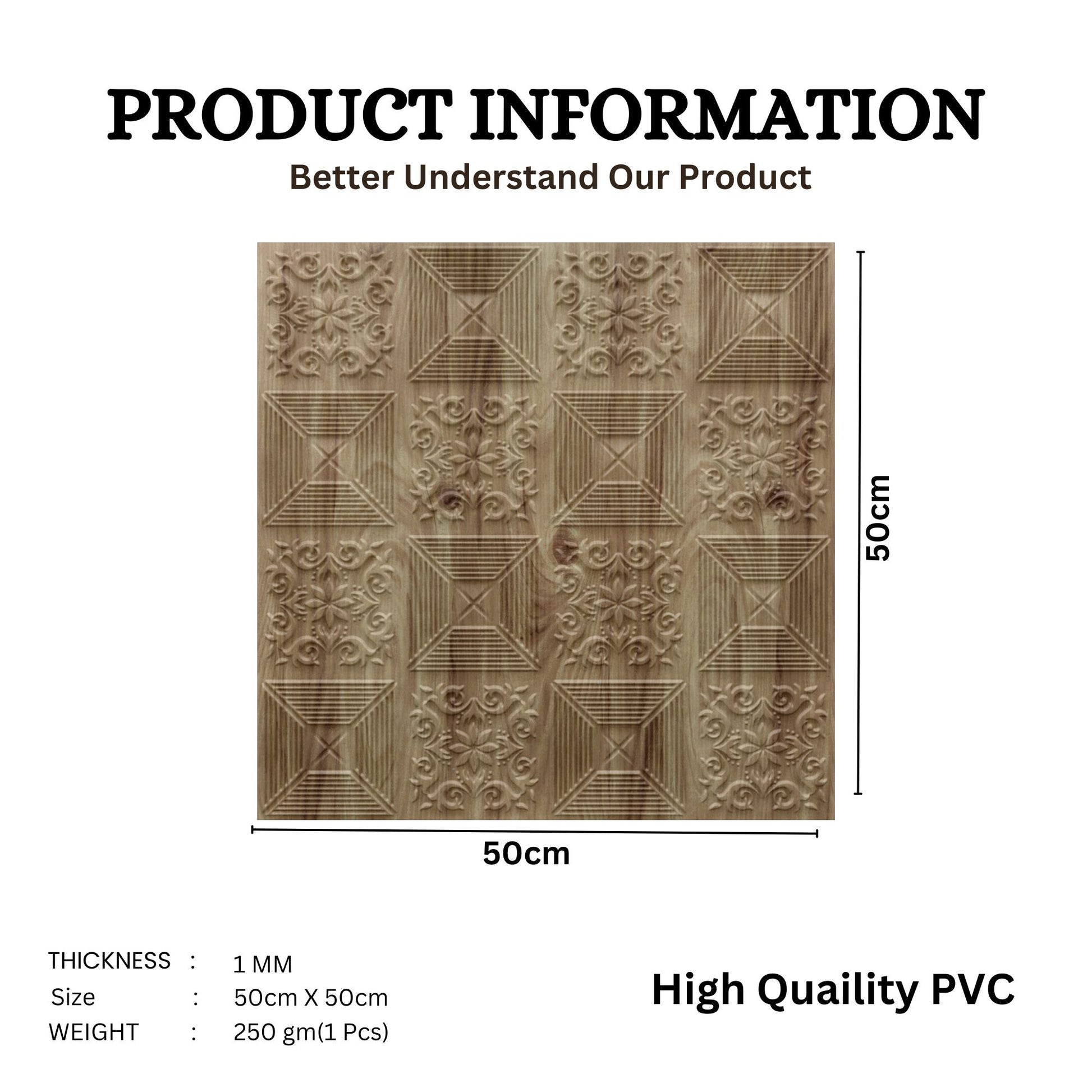 Beech Wood Self Adhesive Wall Panels Flower Design