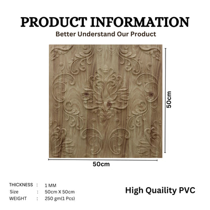 Beech Wood Self Adhesive Panels Damask Design
