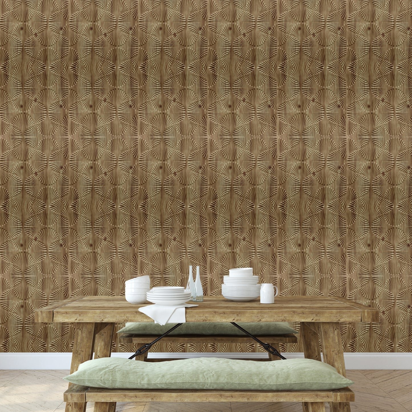 Beech Wood Self Adhesive Panels Hand Fan Design