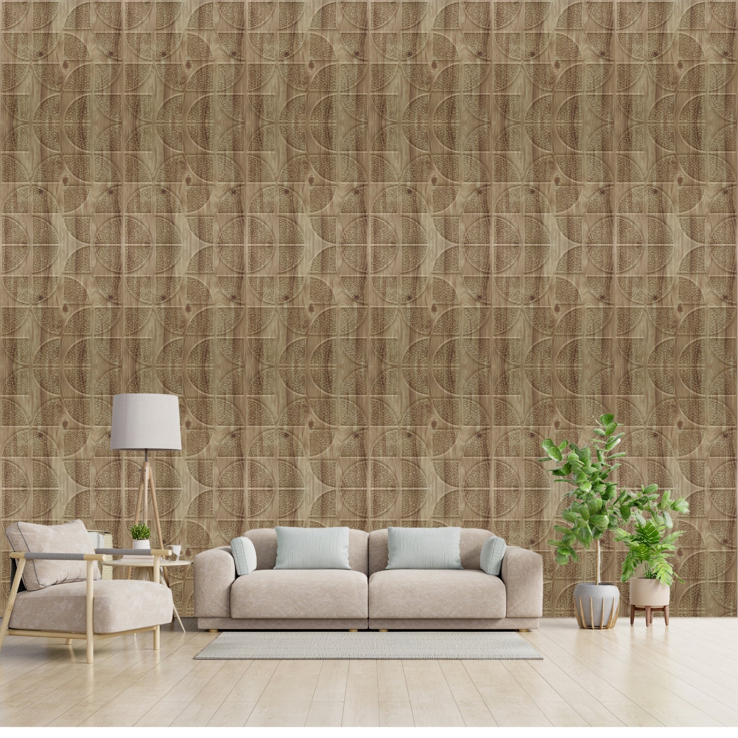 3D Self Adhesive Wall Panel Quarter Circle Design- 50x50cm