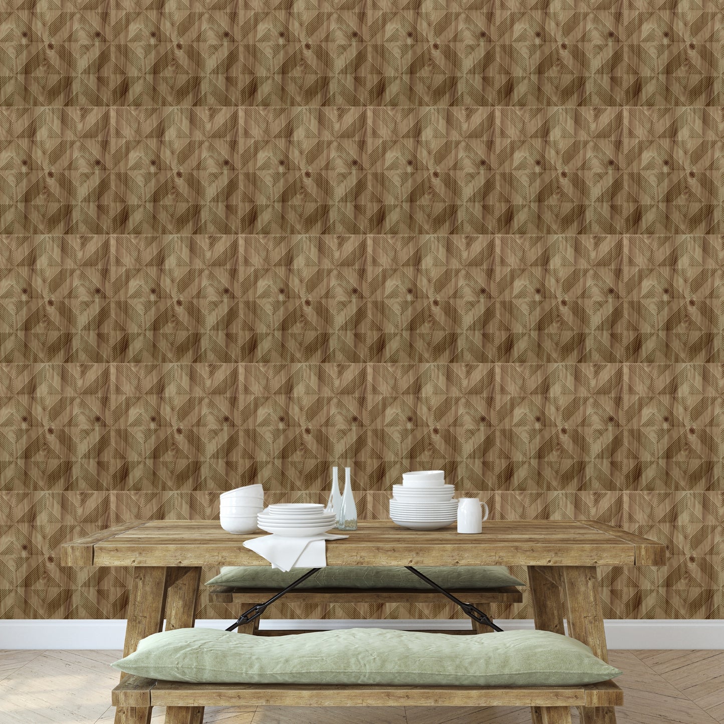 Beech Wood Self Adhesive Panels triangle Design