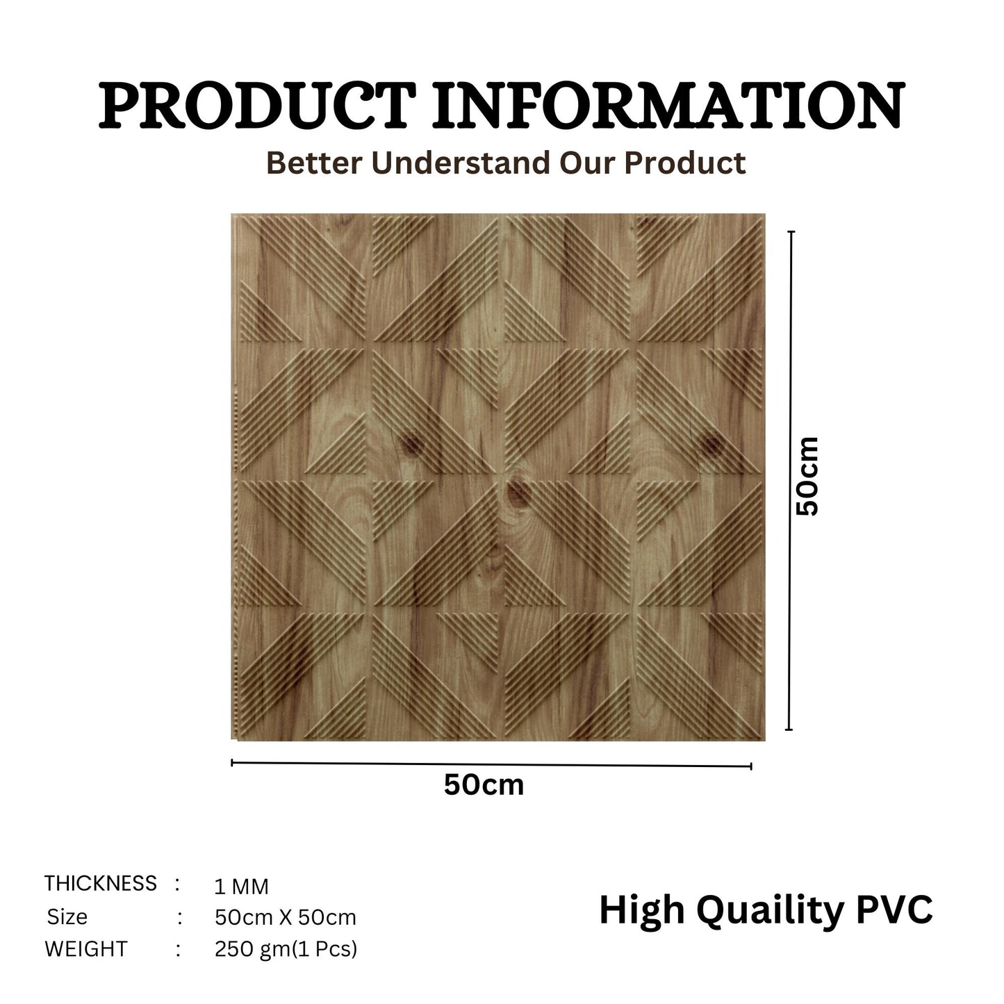 Beech Wood Self Adhesive Panels triangle Design