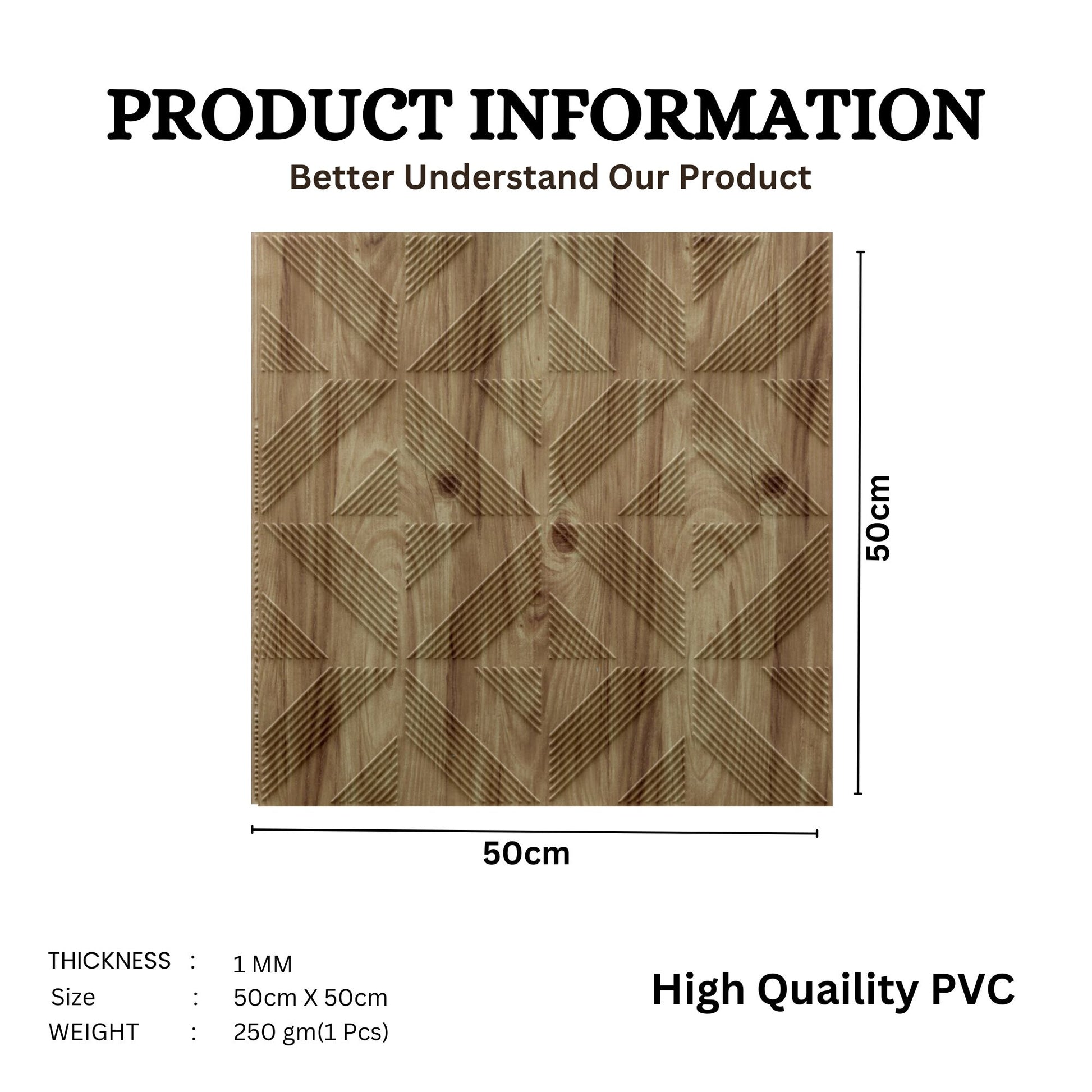 Beech Wood Self Adhesive Panels triangle Design