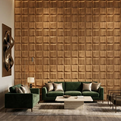 Beech Wood 3D Wall Panels Cube Design-1