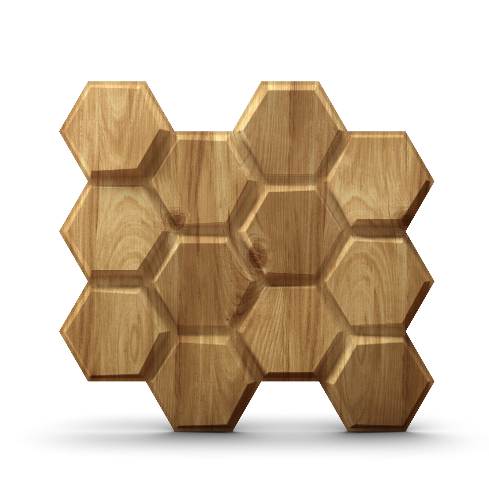 Beech Wood 3D Wall Panels Hexagon Design-td038