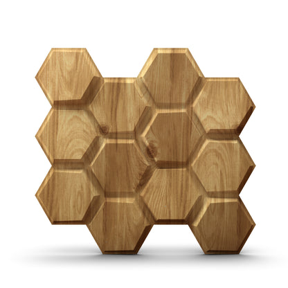 Beech Wood 3D Wall Panels Hexagon Design-td038