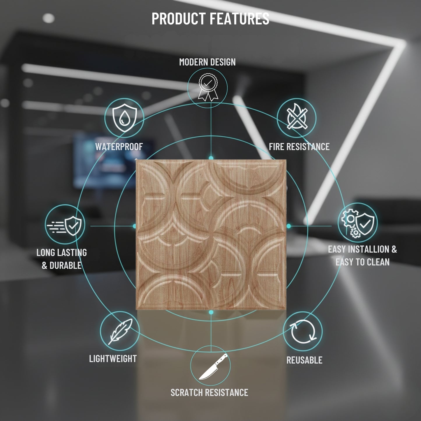 Beech Wood 3D Wall Panels Luna Design