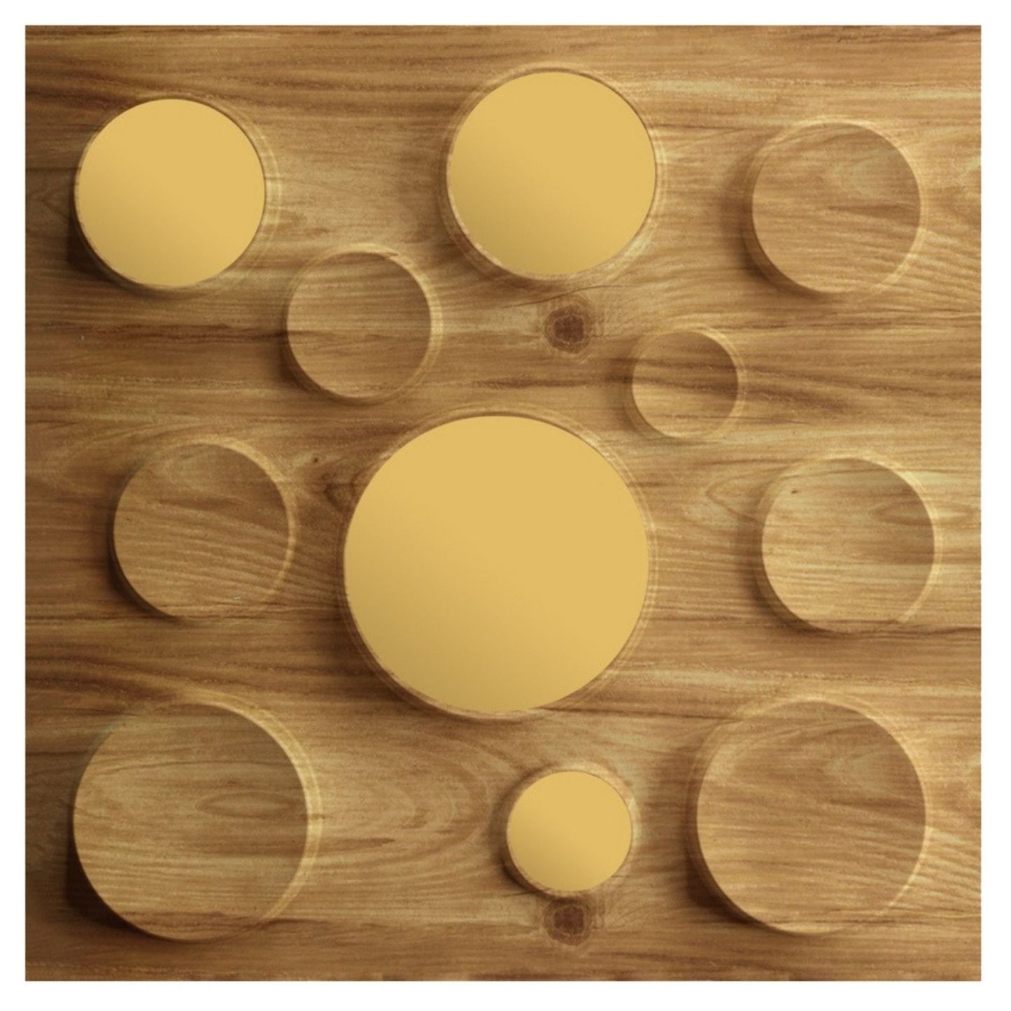 Beech Wood Acrylic Moon Design 3D Wall Panel