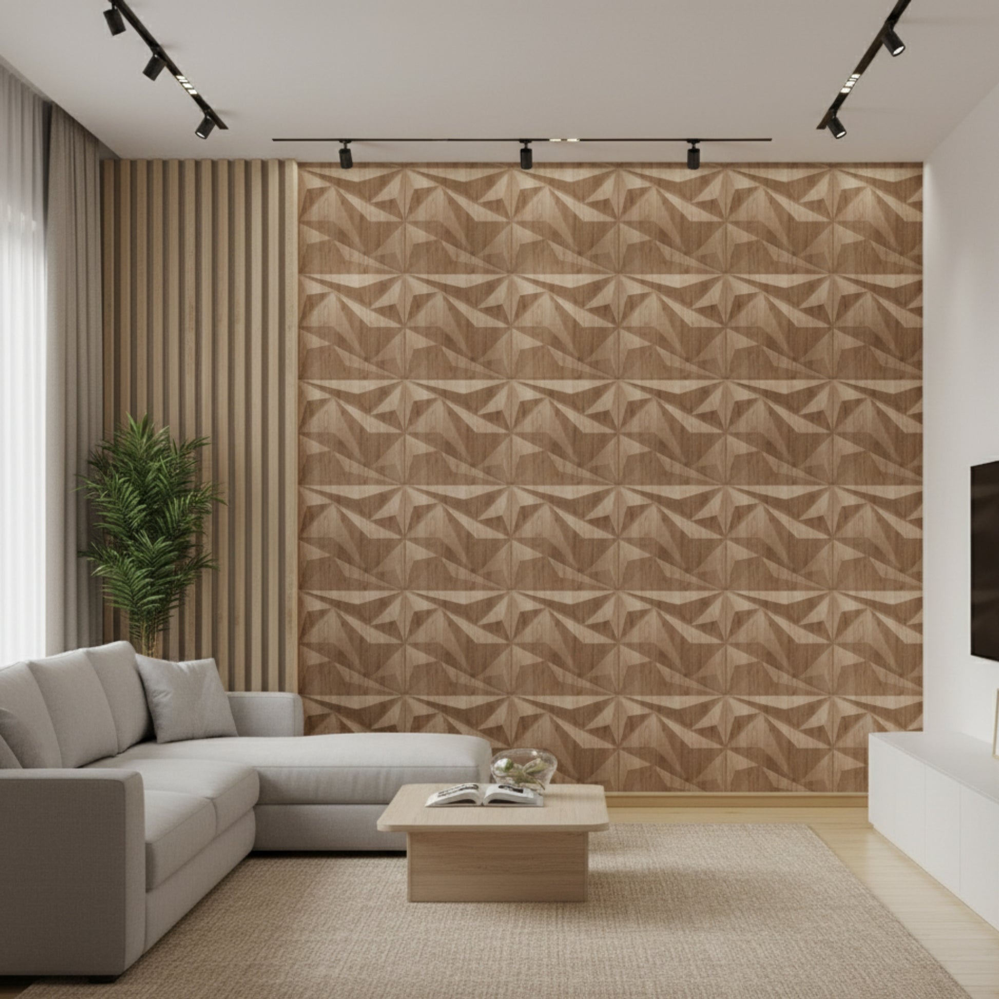 Beech Wood 3D Wall Panels Alps Design