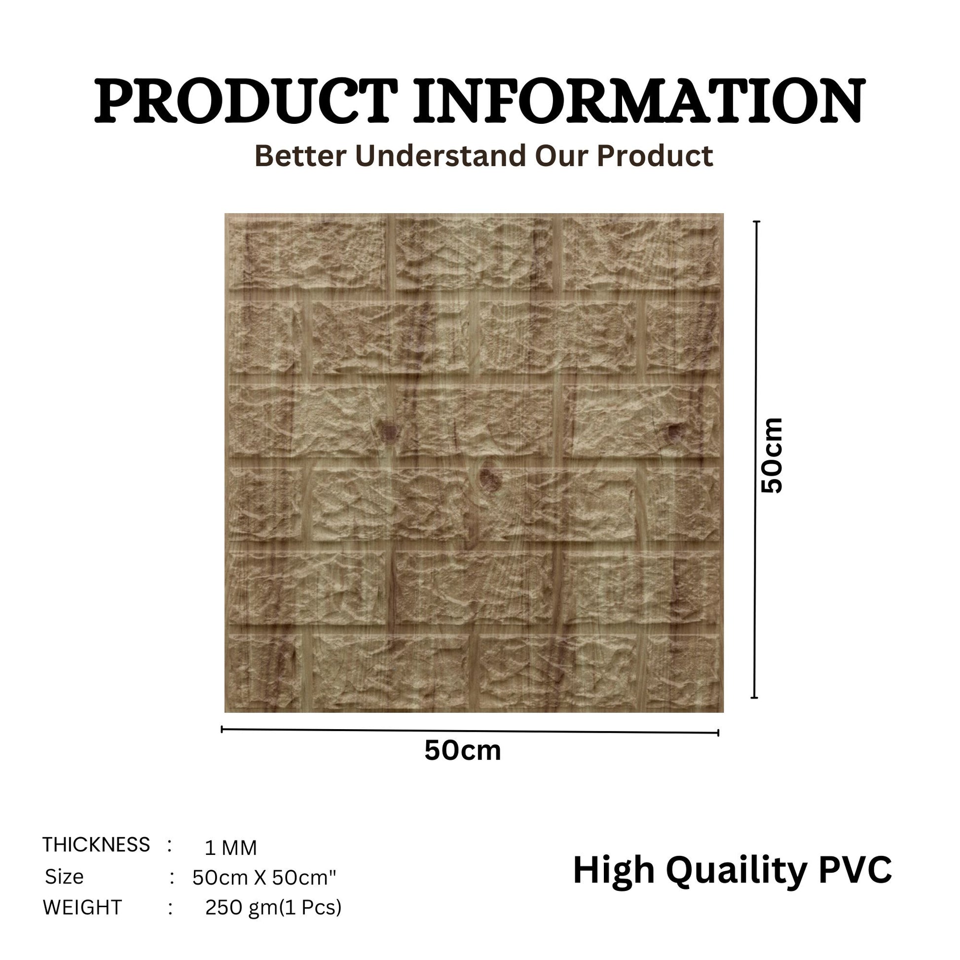 Beech Wood Self Adhesive 3D Panels Brick Design
