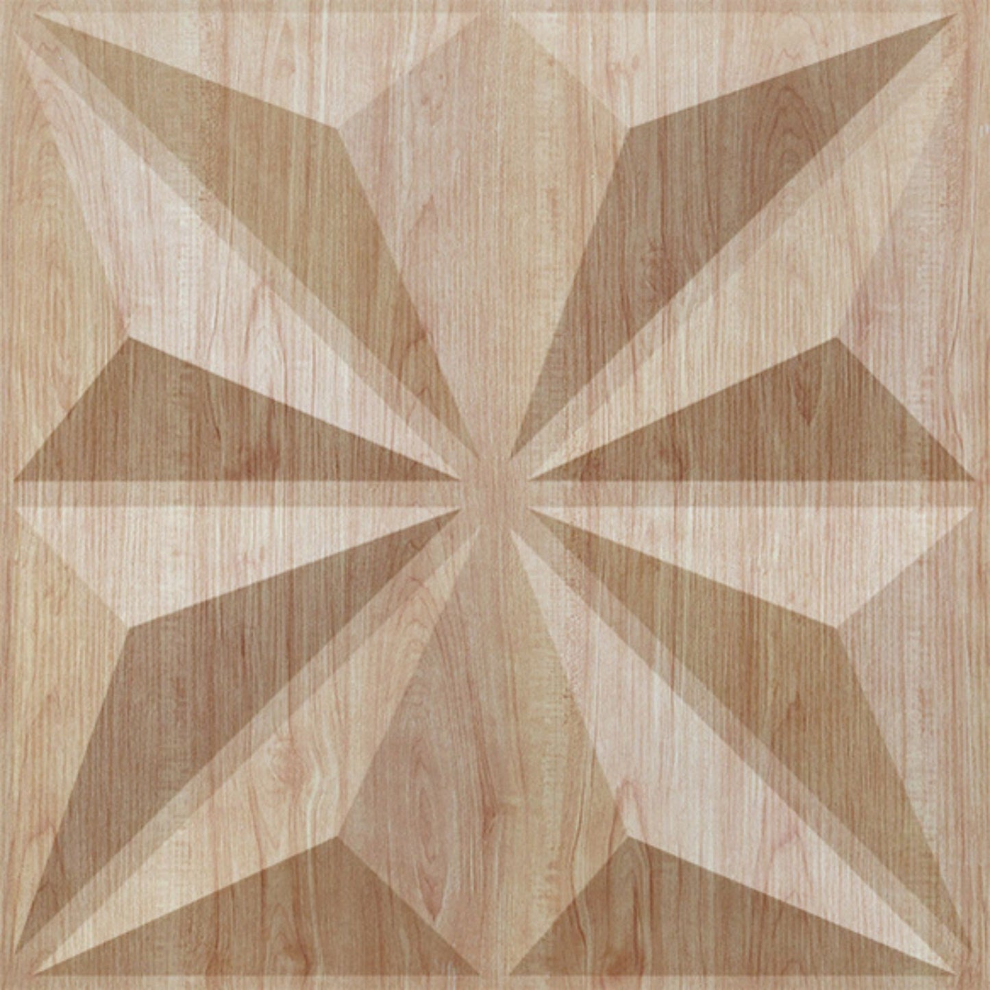 Beech Wood Crystal  Design 3D Wall Panel Front View-1