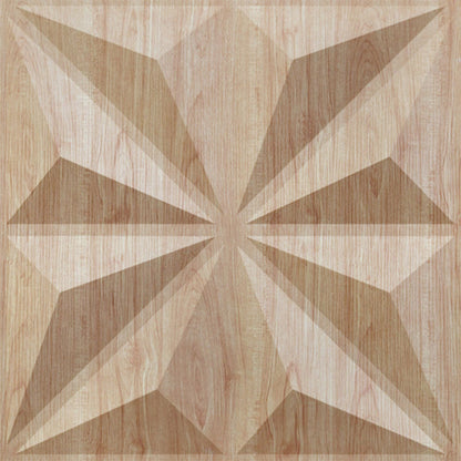 Beech Wood Crystal  Design 3D Wall Panel Front View-1