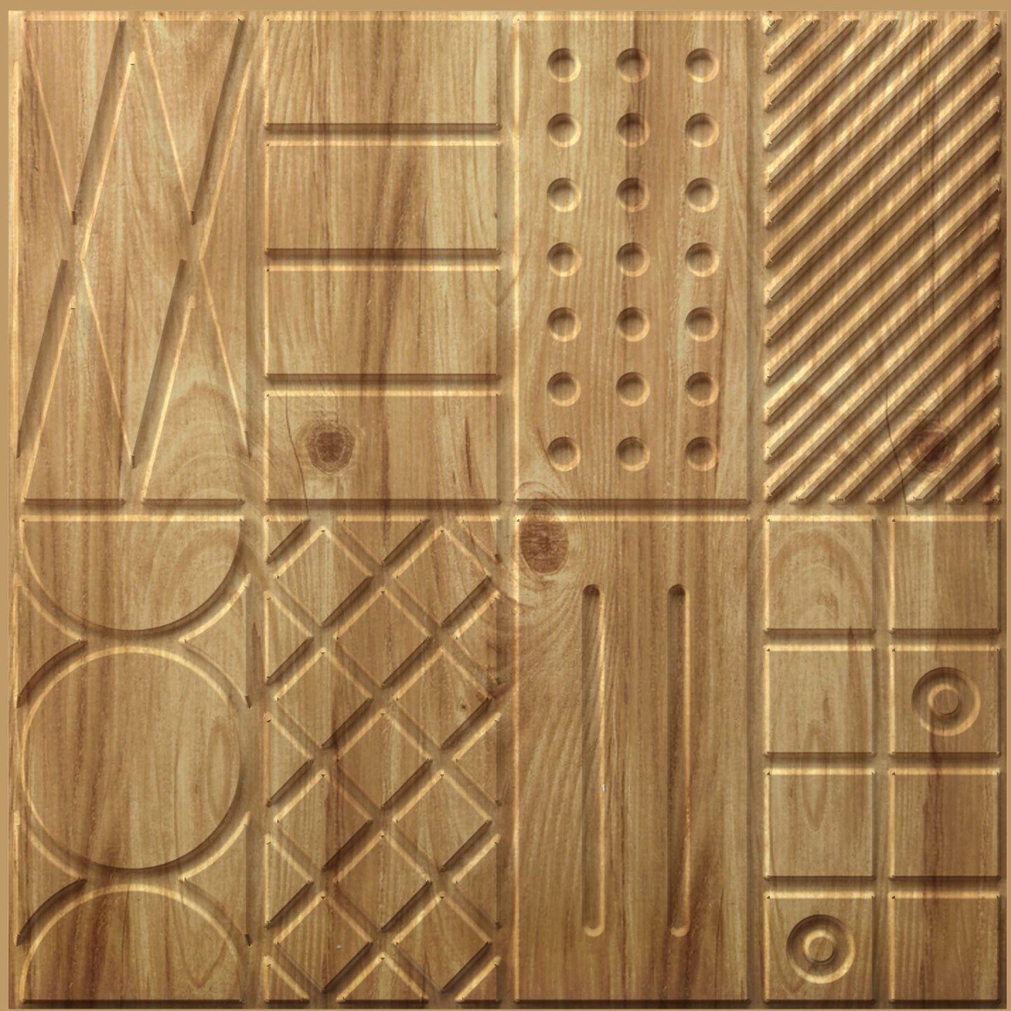 Beech Wood Self Adhesive Panels Square Design