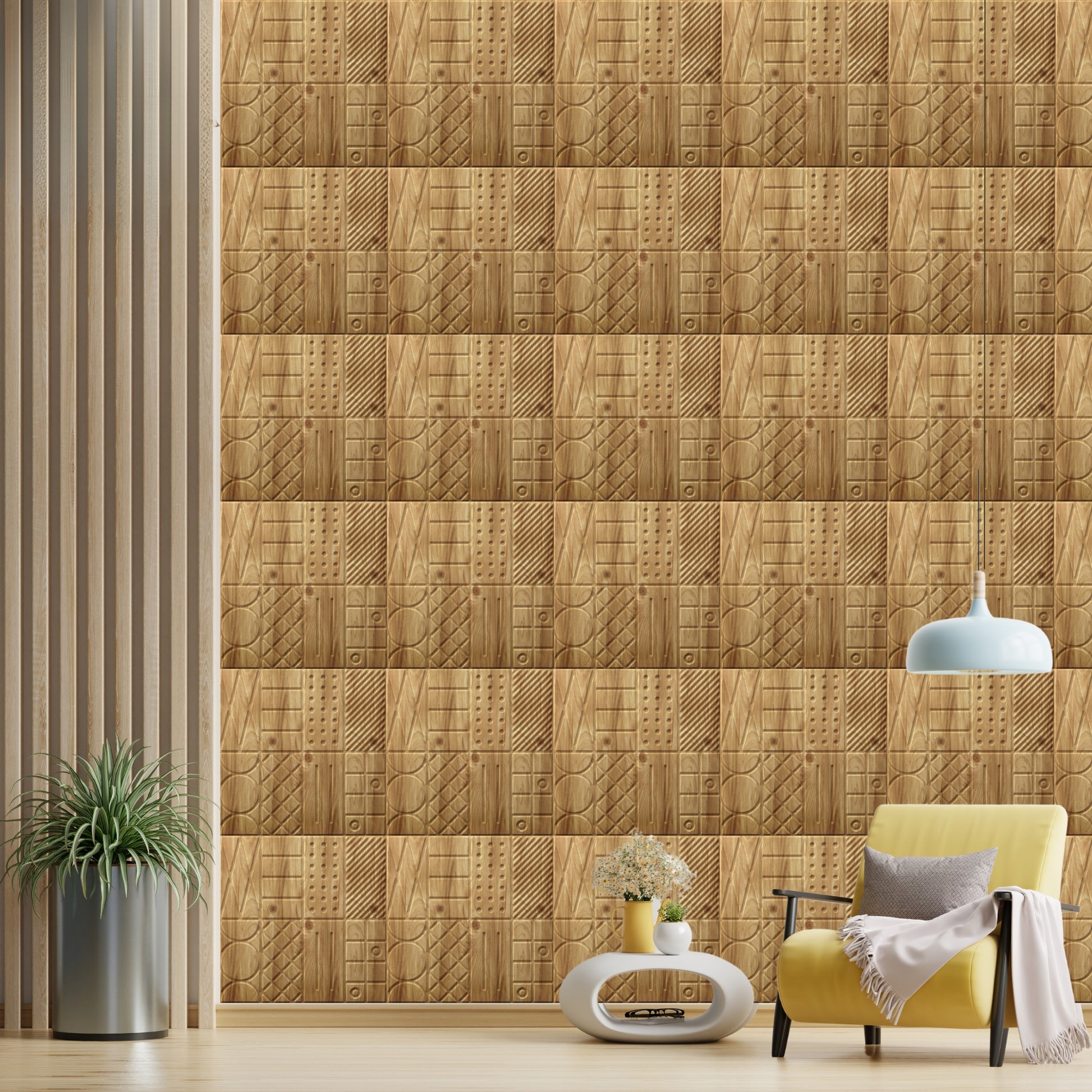 Beech Wood Self Adhesive Panels Square Design